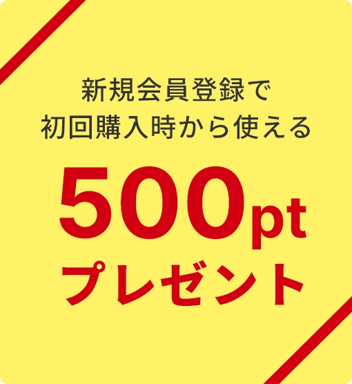 新規会員登録で初回購入時から使える500ptプレゼント
