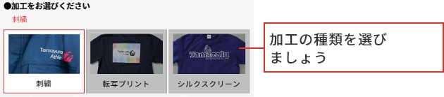 ご注文の流れ step2 加工の種類を選びましょう