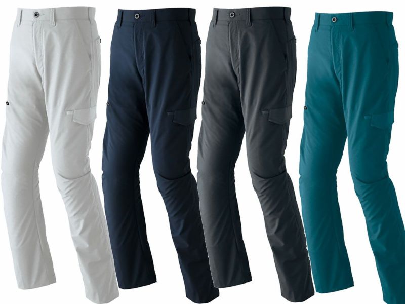 842　旭蝶繊維（吸汗速乾素材・ストレッチ対応）3シーズン対応ノータックカーゴパンツ