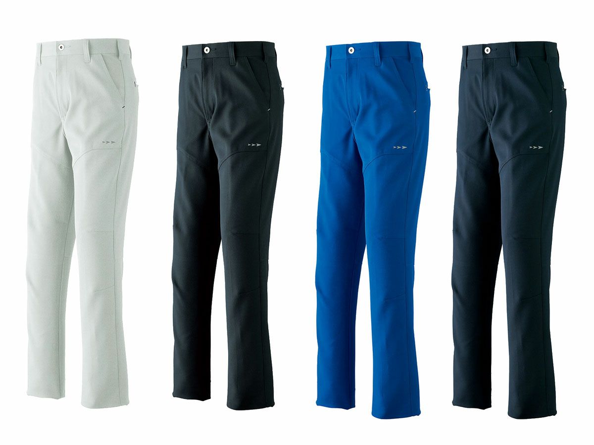 831　旭蝶繊維（帯電防止素材・ストレッチ対応・反射材付き・二重織・野帳対応）ノータックパンツ