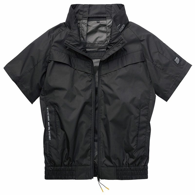空調風神服 【服のみ】 アタックベース 半袖 ブルゾン 極涼 -12.5℃ ポリ100% 5545 色:ブラック サイズ:LL ★ 対象2点 送料無料 ★